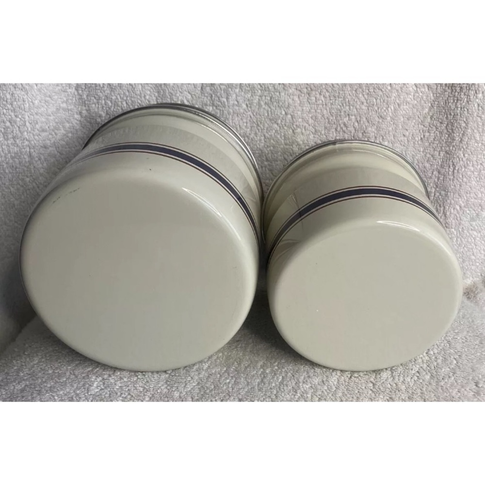 Retro 1960's \70's Cream Blue Maroon Nesting Canisters, T4 - Picture 10 of 14